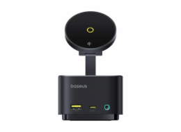 Dokovací stanice 7v1 Baseus MagPro 100W/15W Qi2, 2xUSB-C, 2xUSB, 1xHDMI, SD/microSD slot černá