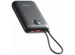 Swissten Power bank VOLTBOX 35W 20000 mAh s integrovanými kabely - USB-C, A, Lightning / černá