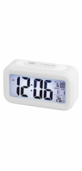 Hodiny Trevi, SLD 3068S WH, digitální, hodiny, LCD displej, snooze, světelný senzor, 2 x AAA, barva bílá