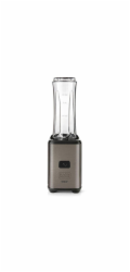 Smoothie mixér Black+Decker, BXJBA350E, spouštění stiskem tlačítka, 2 přenosné láhve, 4 nerezové nože, gumové nohy, nerezové tělo, 350 W