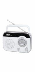 Rádio AKAI, PR003A-410, AM/FM, bílá, 1 W RMS