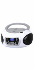 Přehrávač Trevi, CMP 510 DAB WH, přenosné, DAB/DAB+,FM, CD-MP3, CD-R/RW, USB, dálkový ovladač, 230 V nebo baterie 4xC, barva bílá
