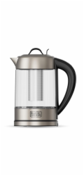 Rychlovarná konvice Black+Decker, BXKE2205E, 1,7 L, skleněná, čajový filtr, programovatelná teplota, vyjímatelný filtr, 2200-3000 W