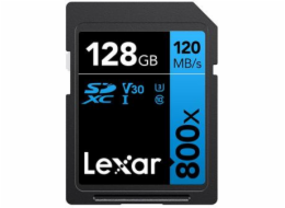 Lexar paměťová karta 128GB Professional 800x SDXC™ UHS-I, čtení/zápis: 45/150MB/s