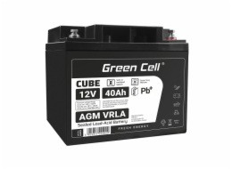 Green Cell CUBE AGM IP54 12V 40Ah VRLA Battery Gel deep cycle scooter mower boat barge mower tractor fishing boat