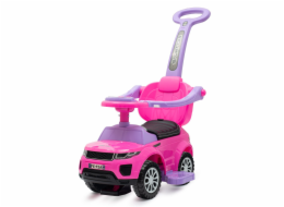 Dětské hrající odrážedlo s vodící tyčí SUV 3v1 Baby Mix Prime růžové