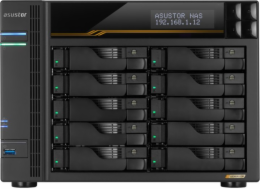 Asustor Lockerstor 10 Gen3 AS6810T   10x 2,5"/3,5" SATA III/ 16GB RAM/ Dual 10GbE Ports/ Dual 5GbE Ports/ 4x M.2 SSD