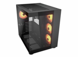COUGAR PC skříň FV150 RGB Black Mid tower Dual-Chamber ATX glass, 4x 120mm ARGB fans
