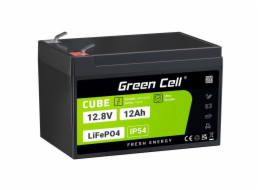 Green Cell CUBE LiFePO4 baterie pro volný čas 12Ah 12,8V 153,6Wh solární baterie pro invalidní vozík, hračky, skútry, sekačky na t