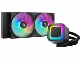 DEEPCOOL vodní chladič LE240 V2 / 2x120 PWM ARGB fan / displej / černý