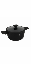 Kastrol s titanovým povrchem a poklicí 24 cm Matte Black Collection BH-8188