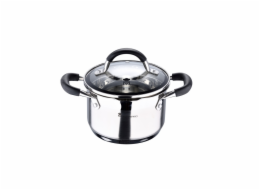 Hrnec s poklicí nerez FOODIES 16 cm 1,8 litru BGMP-1504-BK