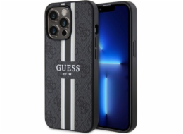 Guess Pouzdro Guess GUHMP13LP4RPSK Apple iPhone 13/13 Pro černé/černé pevné pouzdro 4G s potiskem pruhů MagSafe