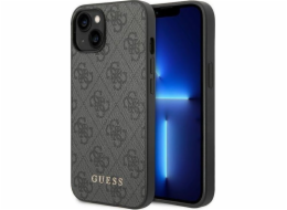 Guess Kryt Guess 4G Metal Gold Logo - iPhone 14 (šedý)