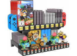 JYS Organizér / Herní stojan pro GAME BOY / SNES / N64 / NES / FC / SFC / HVC-MR / NDS3 / 3DS a konzole pro Nintendo Switch / Switch OLED / NS198