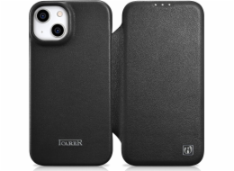 iCarer iCarer CE Premium Leather Folio Case pro iPhone 14 Plus, kožené pouzdro s magnetickým flipem MagSafe, černé (WMI14220715-BK)