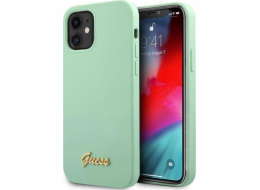 Guess Pouzdro Guess GUHCP12SLSLMGGN Apple iPhone 12 mini zelené/zelené pevné pouzdro s kovovým logem