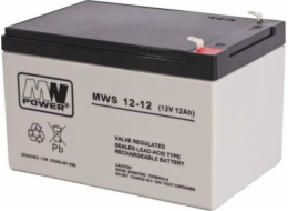 MW Power Pb 12V 12Ah bezúdržbový (hmotnost 3,25 kg, nabíjecí proud 4A, vybíjecí proud 135A)