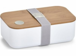Zeller Obědový box, plast/bambus, bílý, 19,3 x 11,8 x 6,8 cm
