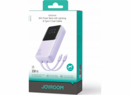 Joyroom Powerbanka Joyroom JR-PBC06 s vestavěnými kabely USB-C / Lightning 30W 10000mAh - fialová