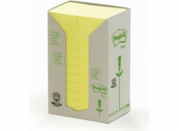 Post-it Ekologický blok TOWER, 38 x 51 mm, žlutý pastel, 24 kusů po 100 listech (3M0280)