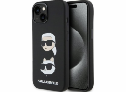 Karl Lagerfeld Karl Lagerfeld KLHCP15MSDHKCNK silikonový kryt s hlavičkou Karl&Choupette pro iPhone 15 Plus 6.7" černá/černá