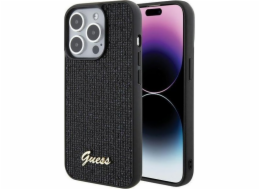 Guess Guess GUHCP15LPMSDGSK pevný kryt pro iPhone 15 Pro 6.1 černý/černý s motivem Disco Metal Script