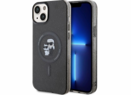 Karl Lagerfeld Karl Lagerfeld KLHMP15SHGKCNOK Pevný kryt pro iPhone 15 6.1 černý/černý Karl&Choupette Glitter MagSafe