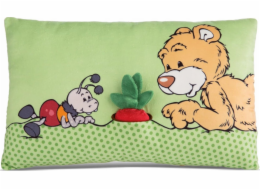 NICI NICI 49449 Maskotský polštář Mielo Medvěd s ředkvičkami 2D 43x25cm ZELENÝ