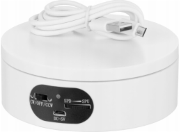 Freepower Otočný talíř 360° FreePower 12x4,5 cm bílý s nastavitelnou rychlostí otáčení