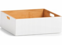 Zeller Úložný box bambus, bílý 30x27x10,5