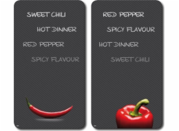 Kesper Multi-Glass krájecí prkénko, 2dílné, motiv: Chilli, 52 x 30 x 0,9 cm