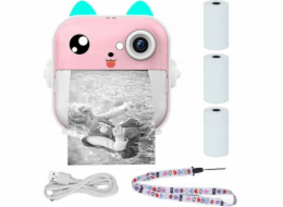ExtraLink Tiskárna štítků EXTRALINK EPP-003 PŘENOSNÁ MINI TISKÁRNA RŮŽOVÁ S FOTOAPARÁTOU, LCD DISPLEJEM