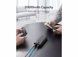 4kom.pl Powerbanka Externí powerbanka VEGER L20S - 20 000mAh LCD Rychlonabíjecí PD 20W černá (VP2039PD / W2039PD)