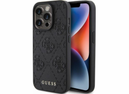 Guess Guess GUHCP15LP4EPMK iPhone 15 Pro 6.1 černý/černý pevný kožený kryt s ražbou 4G