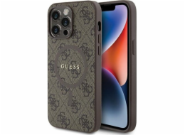 Guess Guess GUHMP13XG4GFRW pevný kryt pro iPhone 13 Pro Max 6.7 hnědý/hnědý 4G Collection kožený kovový logo MagSafe