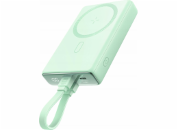 Joyroom Powerbanka Powerbank Joyroom JR-PBM01 MagSafe 10000mAh 20W se stojánkem + kabel Lightning / USB-C zelená