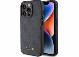 Guess Guess GUHCP15LG4GFGR Pevný kryt pro iPhone 15 Pro 6.1 šedý/šedý 4G Metal Gold Logo