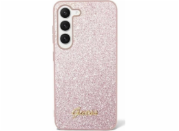 Guess Pouzdro Guess GUHCS24MHGGSHP pro Samsung Galaxy S24+ Plus s třpytivými motivy a růžovou/růžovou barvou