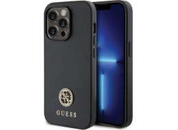 Guess Guess GUHCP15LPS4DGPK pevný kryt pro iPhone 15 Pro 6.1 černý/černý s kovovým logem Strass