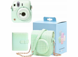 LoveInstant 2v1 sada pouzder pro Fuji Instax Mini 12 + album na 64 fotografií / zelená