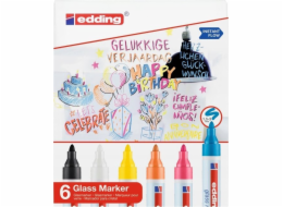 Edding Popisovač na skleněné povrchy E-95 EDDING, 1,5-3 mm, 6 ks, mix barev