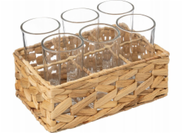 Secret de Gourmet Sklenice na nápoje nápoje v tkaném košíku, 6 kusů