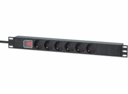 Intellinet Network Solutions USB adaptér INTELLINET Steckdosenleiste 6fach 2m Kabel 1HE Netzschalter