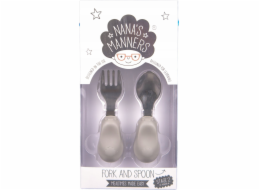 Nana`s Manners Nanino chování Nanino chování, KROK 2, Samojídlící příbor, vidlička a lžíce, šedé, 1-3 roky