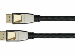 PYTHON Kabel Python DisplayPort 1.4 Nylonový pružný černý kabel 5 m