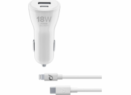 Cellular Line USB-C AUTONABÍJEČKA DUAL KIT C2L 30W BÍLÁ nabíječka