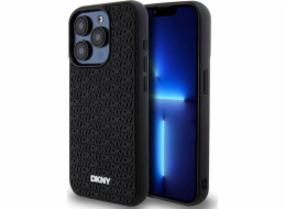 DKNY DKNY 3D gumový opakující se vzor – kryt na iPhone 15 Pro (černý)