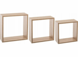 5five Sada tří dekorativních nástěnných polic CUBE L - barva přírodní dub