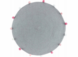 Douceur d`Interieur Interiérový design Kulatý koberec s bambulkami POMPOMPARTY, O 90 cm